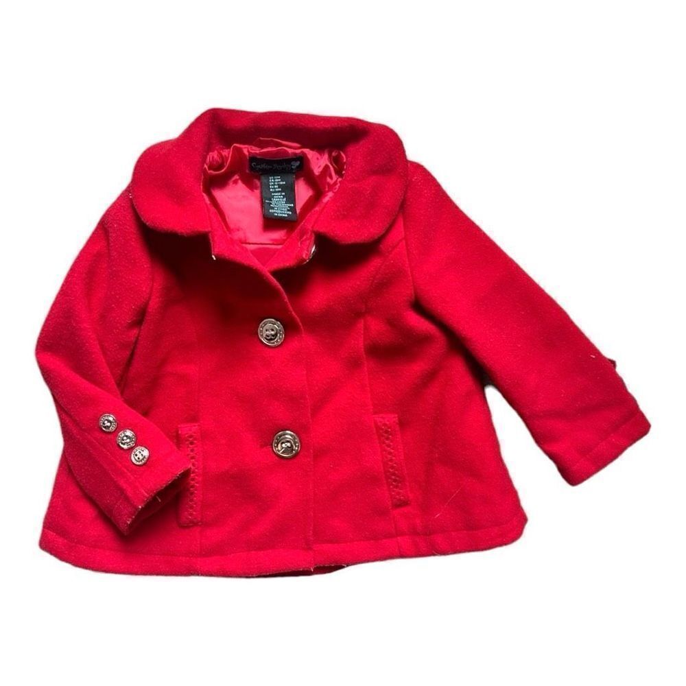 Baby Girls Cynthia Rowley Red Peacoat Jacket - Sz 18 mo